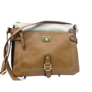 Style & Co Tri-color Colorblock Cargo Crossbody, Black/Brown/Nude, OS